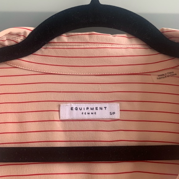 Small Equipment Peach Mini Dress with Red Stripes - Picture 3 of 4